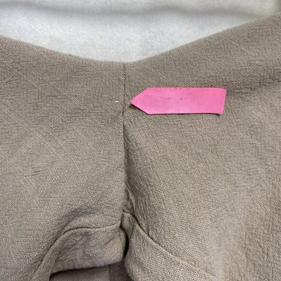 Adrienne Vittadini High Waisted Wide Leg Cargo Pants Women XL Beige Side Pockets - Picture 4 of 16